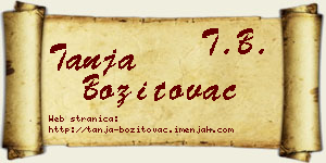 Tanja Bozitovac vizit kartica